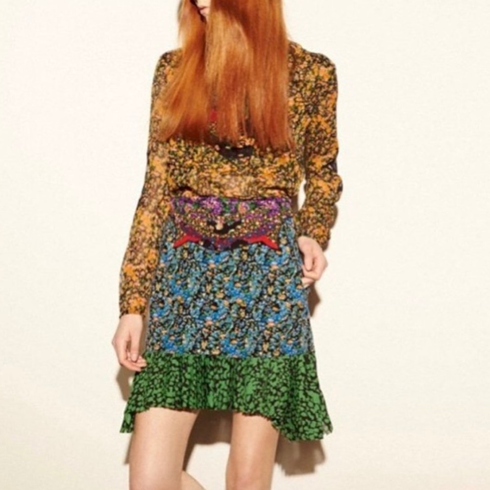 COACH High Waisted Applique Skirt